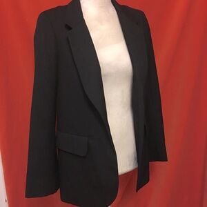 Zadig & Voltaire wool open front blazer black size 38 shawl collar